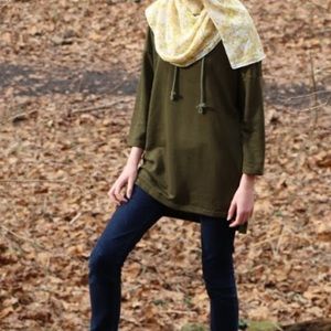 Forest green sweatshirt dress